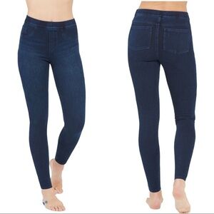 SPANX Jeanish High Rise Leggings Jeans Stretch Denim Pants Blue Slimming Size XS